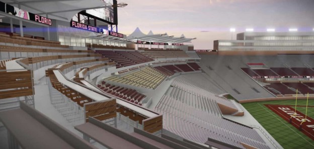  image rendering of the new FSU stadium seating at Doak Campbell Stadium